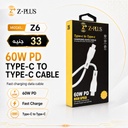Z.PLUS Z6 كابل طرفين تايب سي ٦٠ وات