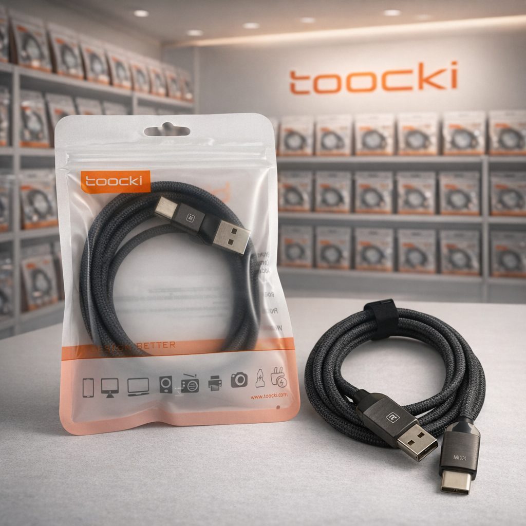 كابل قماش سوكت معدن 120 وات سوبر فوك TOOCKI TC